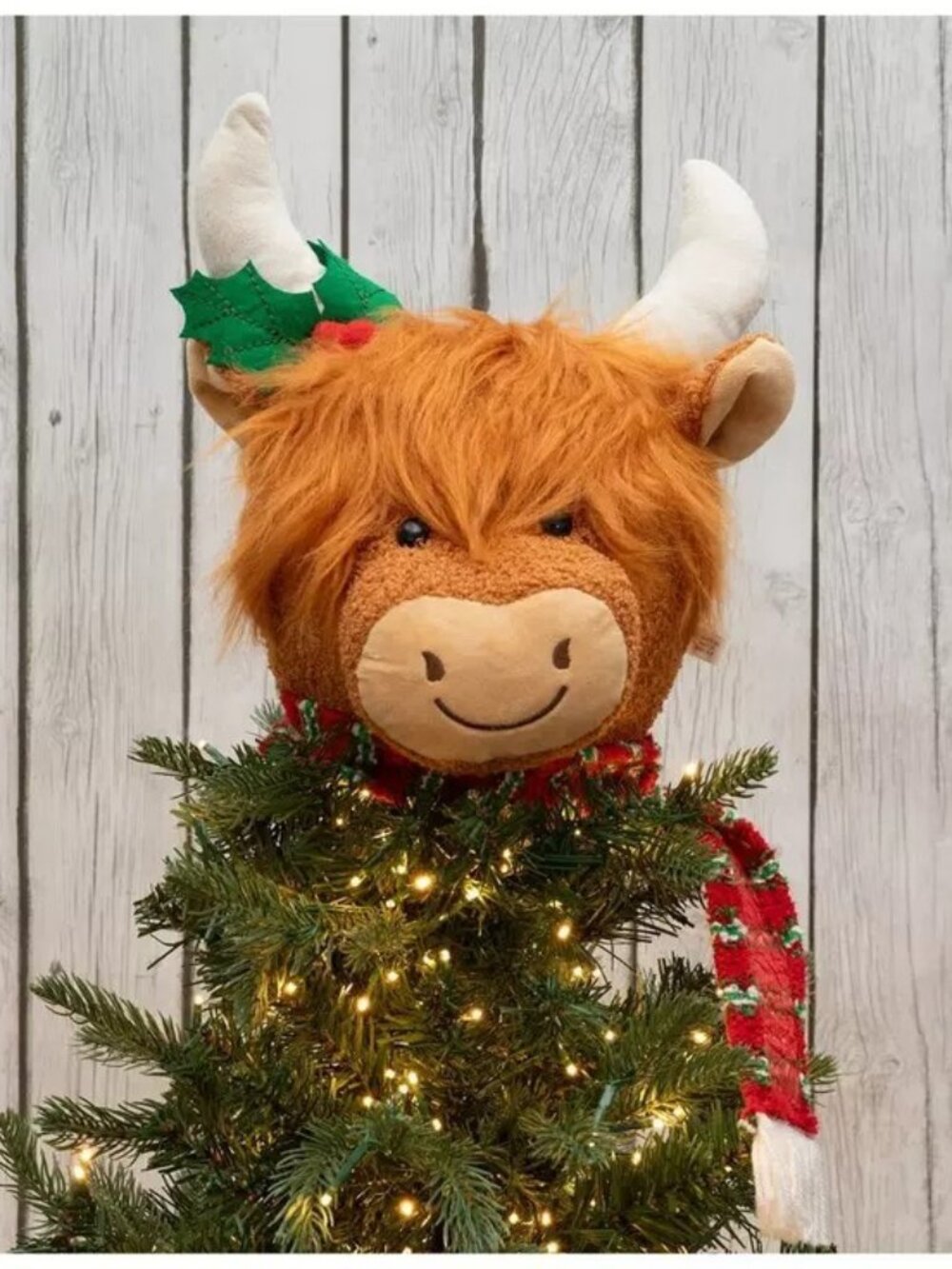 Robert Stanley Christmas Classics Plush Highland Cow Tree Topper NWT